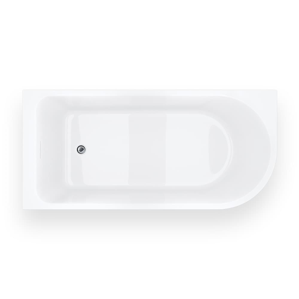 Wanna narożna INVELIA V220XLLCH 170x80 cm Montaż lewostronny Przelew szczelinowy Korek klik klak Chrom