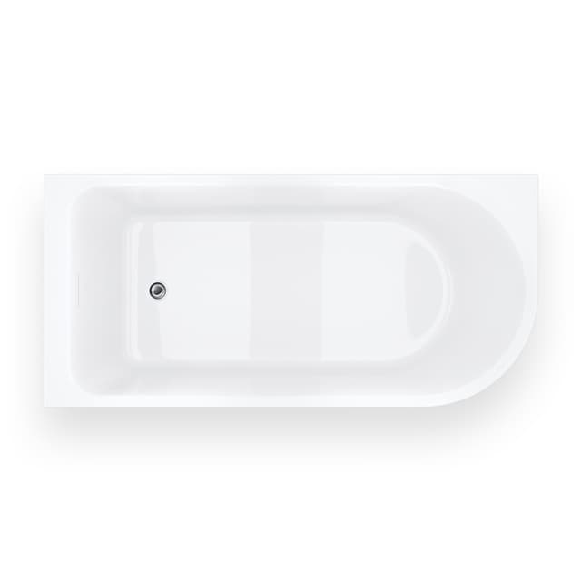 Wanna narożna INVELIA V220XLLCH 170x80 cm Montaż lewostronny Przelew szczelinowy Korek klik klak Chrom