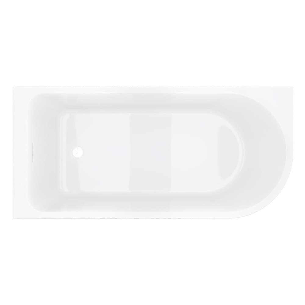 Wanna narożna INVELIA V220XLLCH 170x80 cm Montaż lewostronny Przelew szczelinowy Korek klik klak Chrom