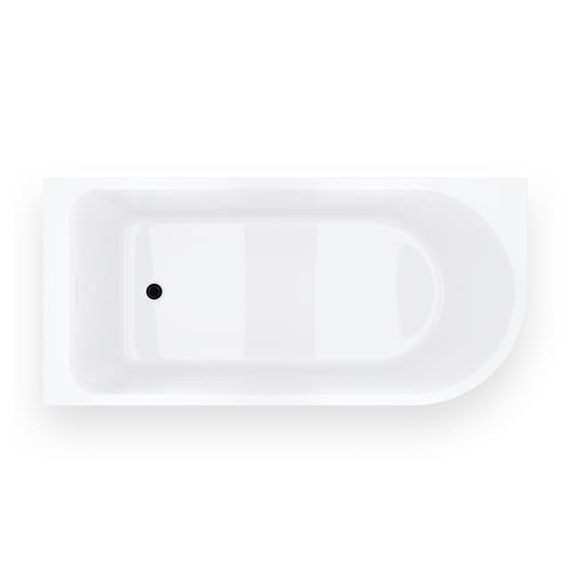 Wanna narożna INVELIA V220XLLBL 170x80 cm Montaż lewostronny Przelew szczelinowy Korek klik klak Czarny