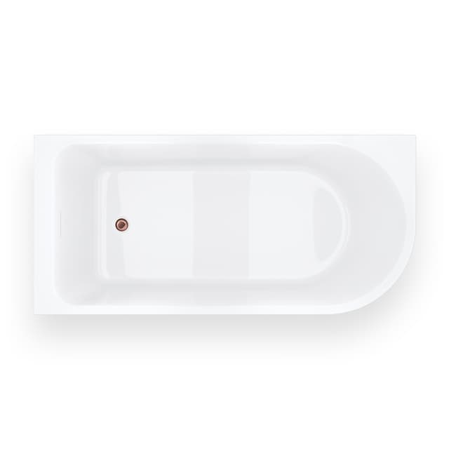 Wanna narożna INVELIA V220XLLRG 170x80 cm Montaż lewostronny Przelew szczelinowy Korek klik klak Różowe złoto