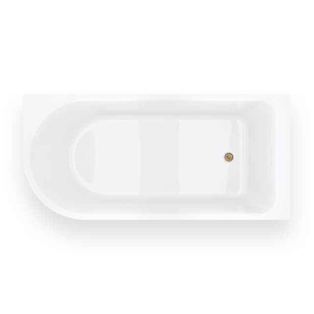 Wanna narożna INVELIA V220XLPBGL 170x80 cm Montaż prawostronny Przelew szczelinowy Korek klik klak Złoto szczotkowane