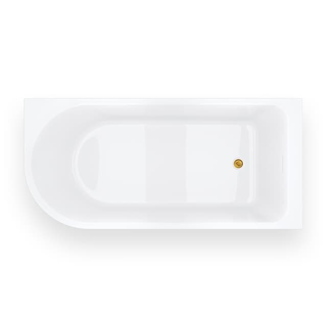 Wanna narożna INVELIA V220XLPGL 170x80 cm Montaż prawostronny Przelew szczelinowy Korek klik klak Złoty