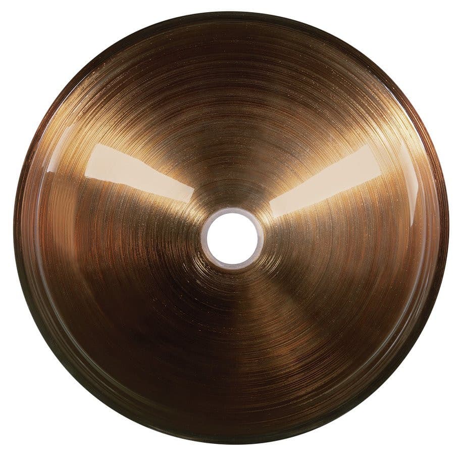 Umywalka szklana nablatowa MURANO WENGE, średnica 40 cm, miedź/srebrny