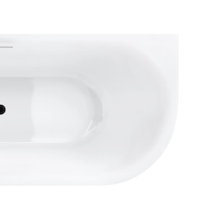 Wanna narożna INTERO V230LLBL 160 cm Montaż lewostronny Przelew szczelinowy Korek klik klak Czarny