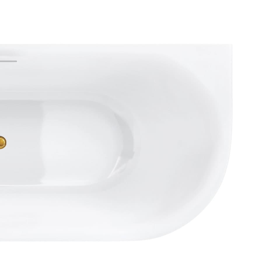 Wanna narożna INTERO V230LLGL 160 cm Montaż lewostronny Przelew szczelinowy Korek klik klak Złoty