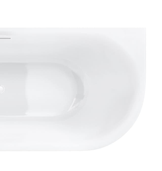 Wanna narożna INTERO V230SLWH 140 cm Montaż lewostronny Przelew szczelinowy Korek klik klak Biały