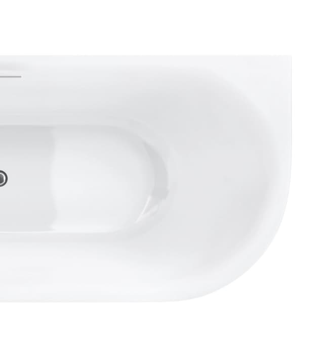 Wanna narożna INTERO V230SLCH 140 cm Montaż lewostronny Przelew szczelinowy Korek klik klak Chrom