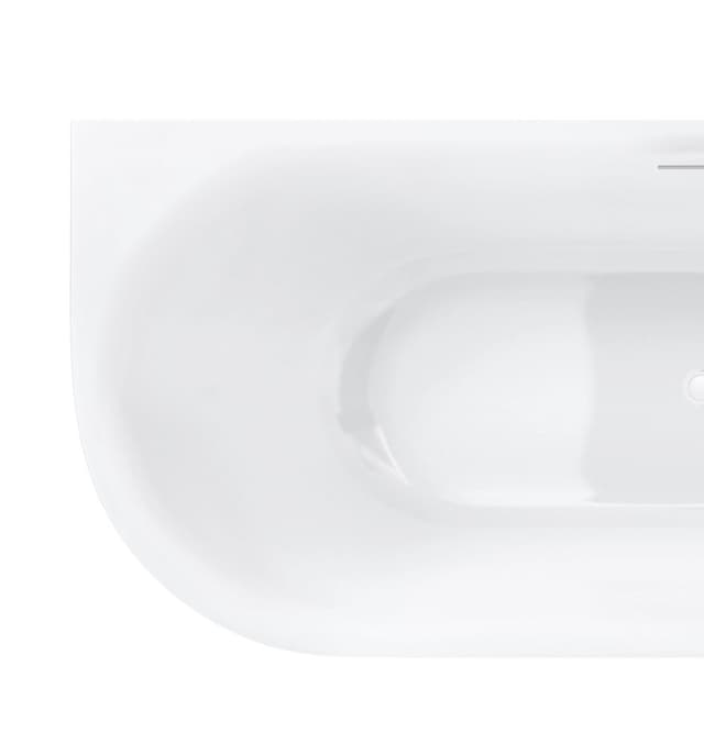 Wanna narożna INTERO V230SPWH 140 cm Montaż prawostronny Przelew szczelinowy Korek klik klak Biały