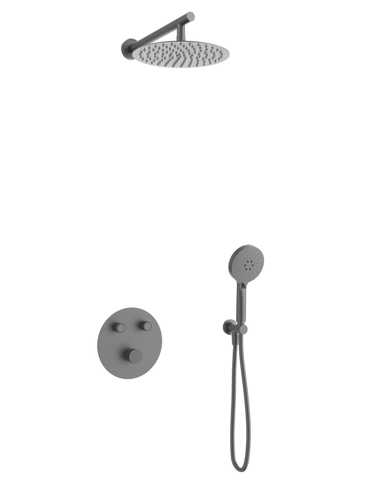 Zestaw prysznicowy LUGO Z04MGM Deszczownica 25cm Mieszacz Słuchawka prysznicowa Gunmetal