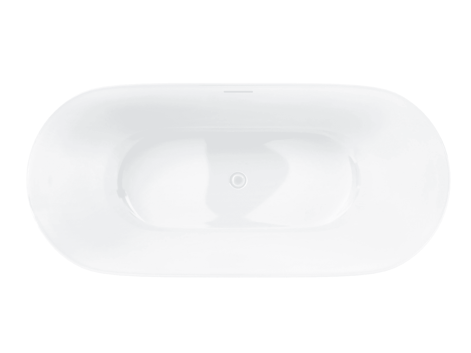 Wanna wolnostojąca OLVENA V041MWH 150 cm Przelew szczelinowy Korek klik-klak Biały