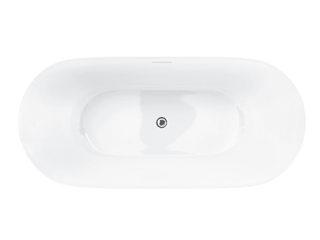 Wanna wolnostojąca OLVENA V041MCH 150 cm Przelew szczelinowy Korek klik klak Chrom