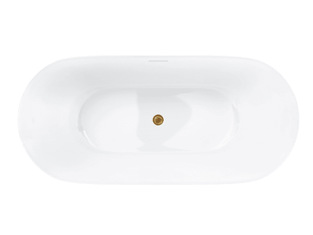 Wanna wolnostojąca OLVENA V041MGL 150 cm Przelew szczelinowy Korek klik klak Złoty