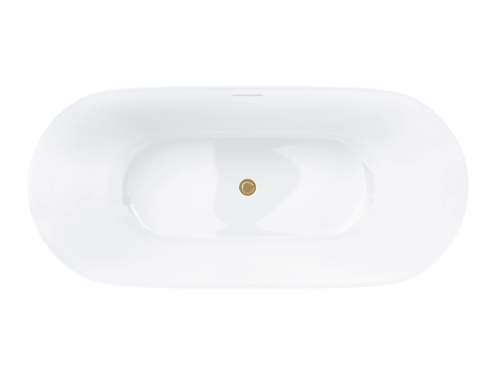 Wanna wolnostojąca OLVENA V041XLBGL 170 cm Przelew szczelinowy Korek klik klak Złoto szczotkowane