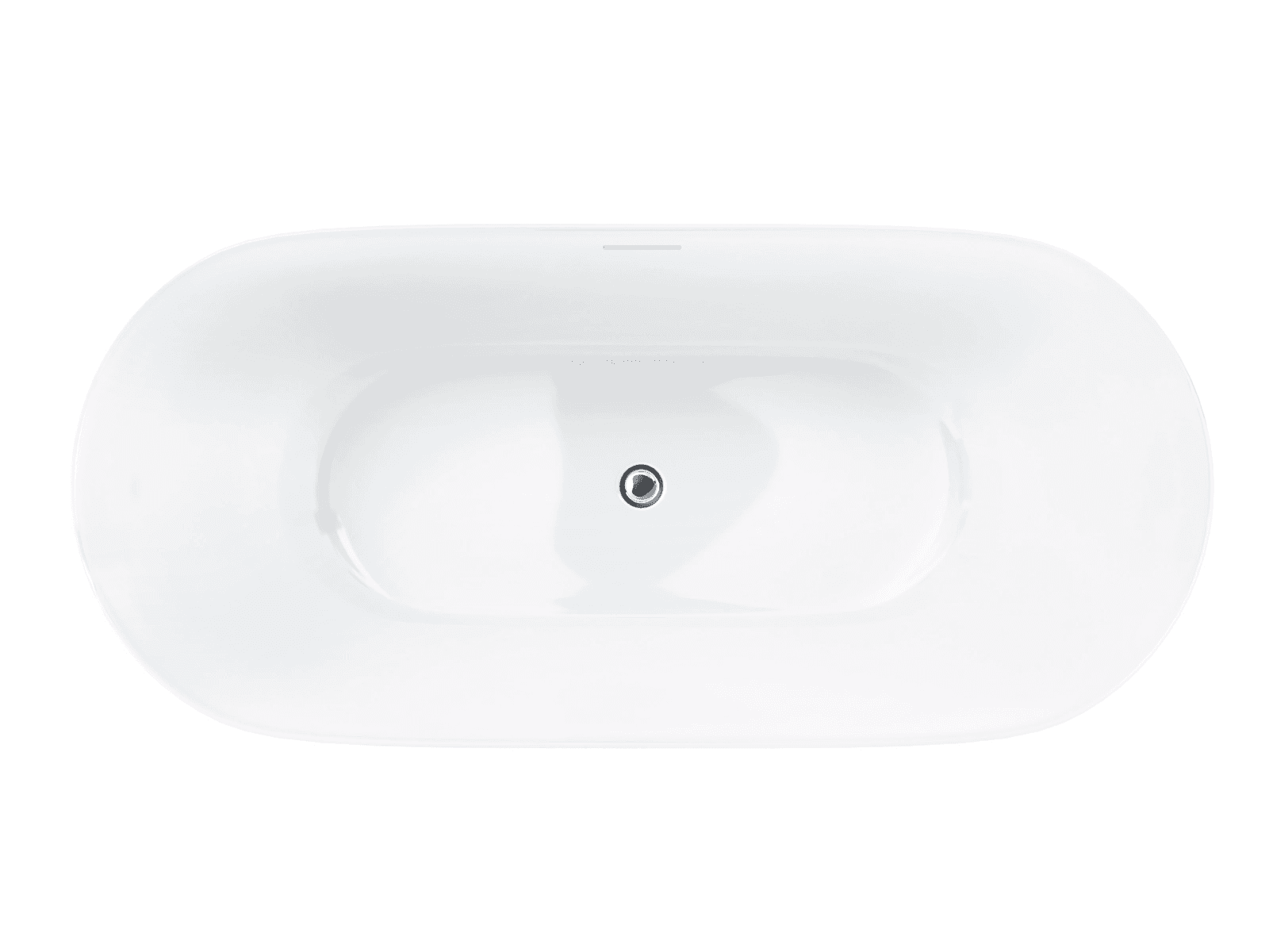 Wanna wolnostojąca OLVENA V041XLCH 170 cm Przelew szczelinowy Korek klik klak Chrom