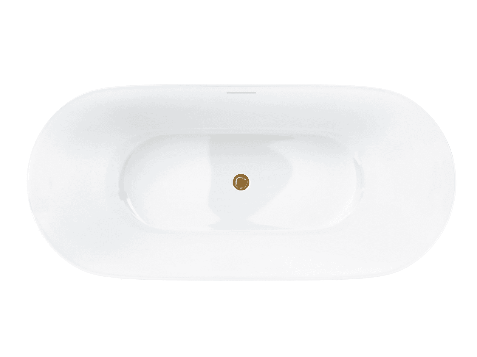 Wanna wolnostojąca OLVENA V041XLGL 170 cm Przelew szczelinowy Korek klik klak Złoty