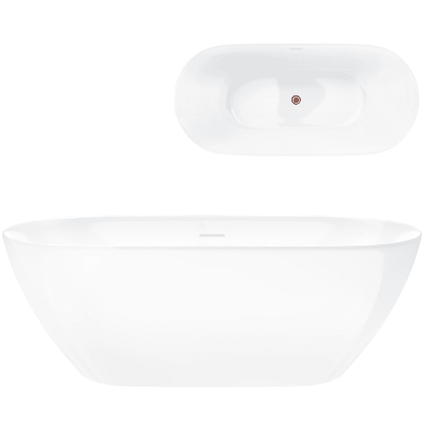 Wanna wolnostojąca OLVENA V041XLRG 170 cm Przelew szczelinowy Korek klik klak Różowe złoto