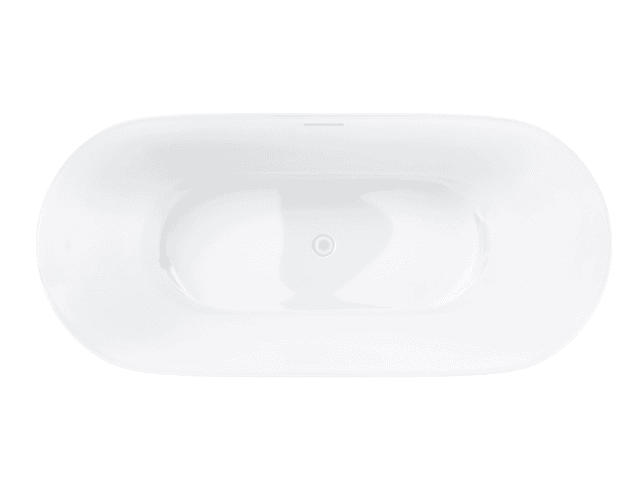 Wanna wolnostojąca OLVENA V041XLWH 170 cm Przelew szczelinowy Korek klik klak Biały