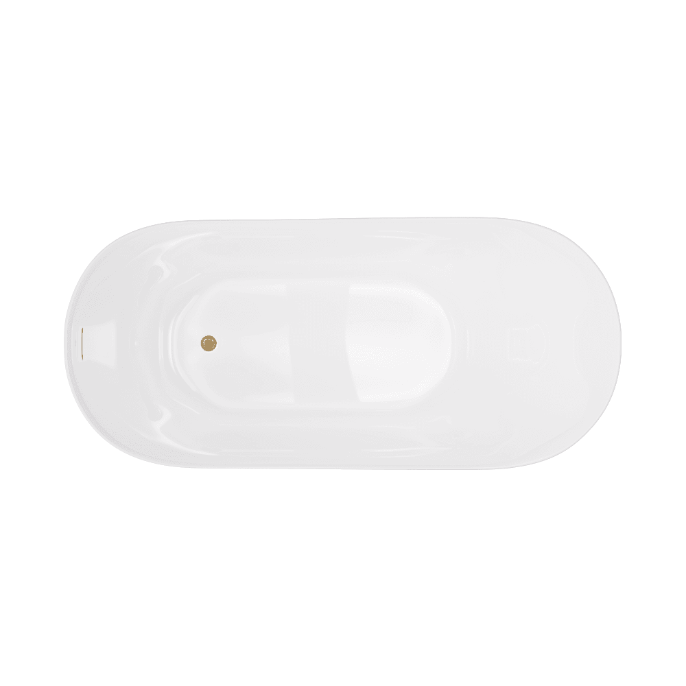 Wanna wolnostojąca ESTELLA II SLIM V038XLBGL 170 cm Przelew szczelinowy Korek klik klak Złoto szczotkowane