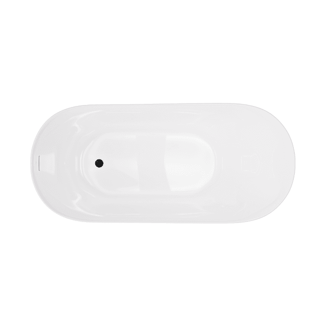 Wanna wolnostojąca ESTELLA II SLIM V038XLBL 170 cm Przelew szczelinowy Korek klik klak Czarny