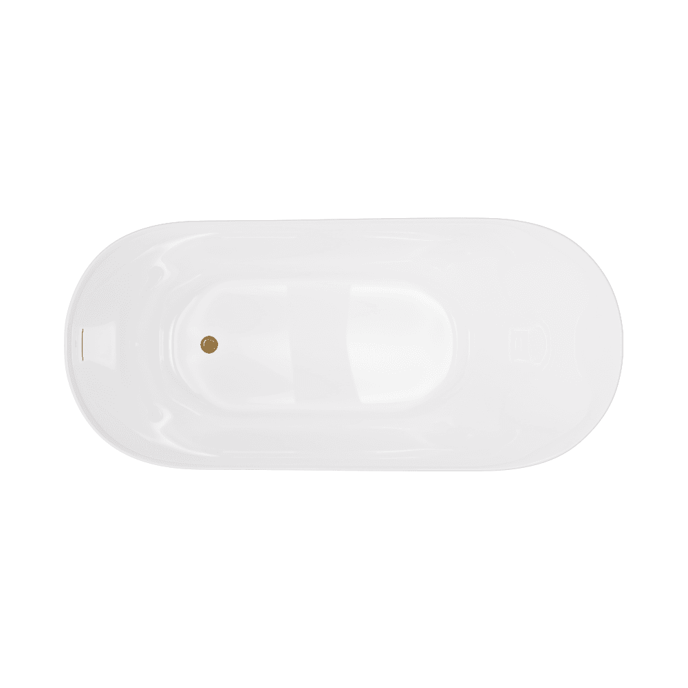 Wanna wolnostojąca ESTELLA II SLIM V038XLGL 170 cm Przelew szczelinowy Korek klik klak Złoty