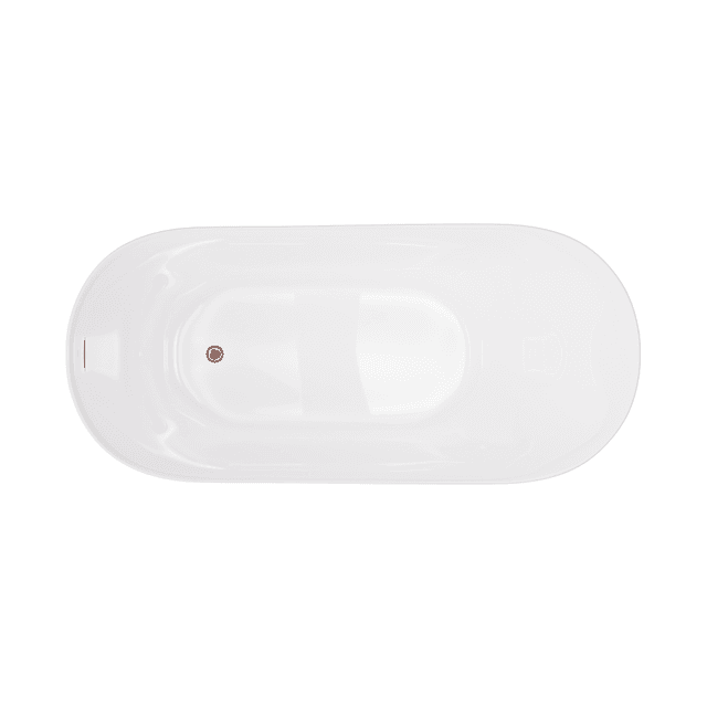 Wanna wolnostojąca ESTELLA II V038XLRG SLIM 170 cm Przelew szczelinowy Korek klik klak Różowe złoto