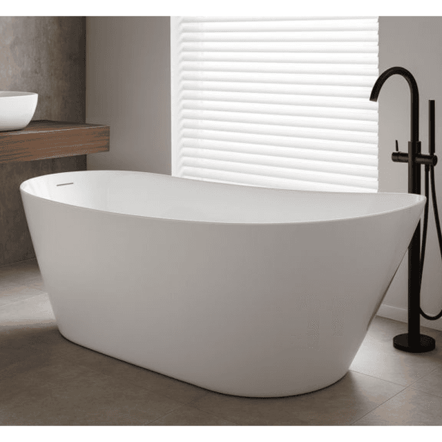 Wanna wolnostojąca ESTELLA II V038XLRG SLIM 170 cm Przelew szczelinowy Korek klik klak Różowe złoto