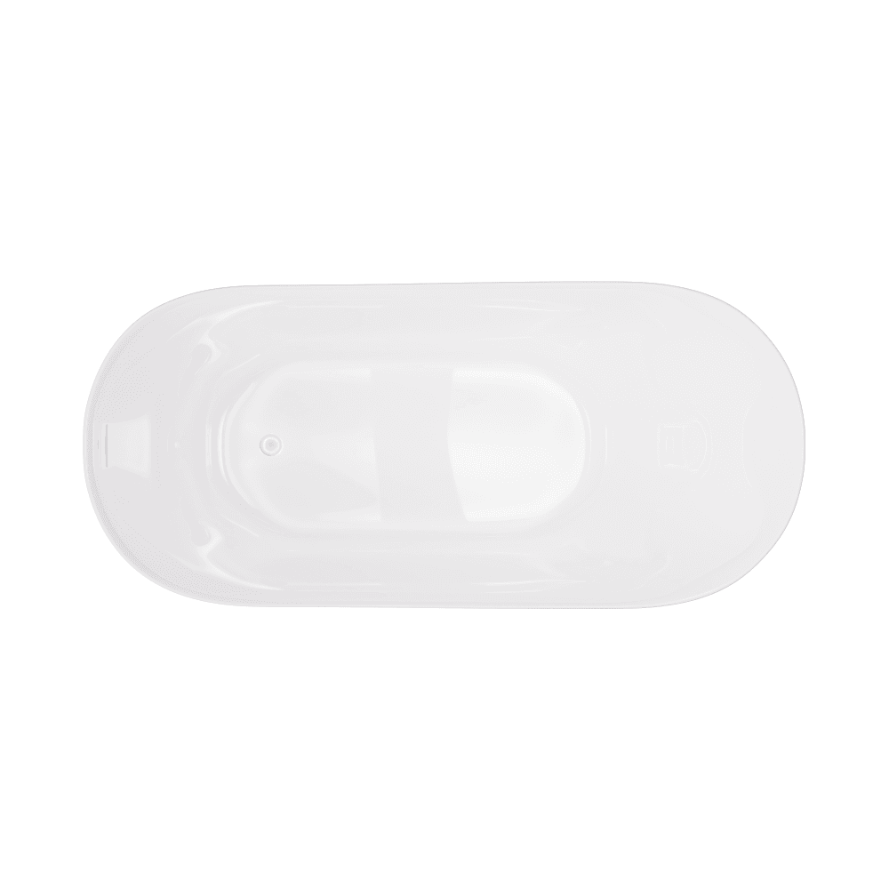 Wanna wolnostojąca ESTELLA II SLIM V038XLWH 170 cm Przelew szczelinowy Korek klik klak Biały