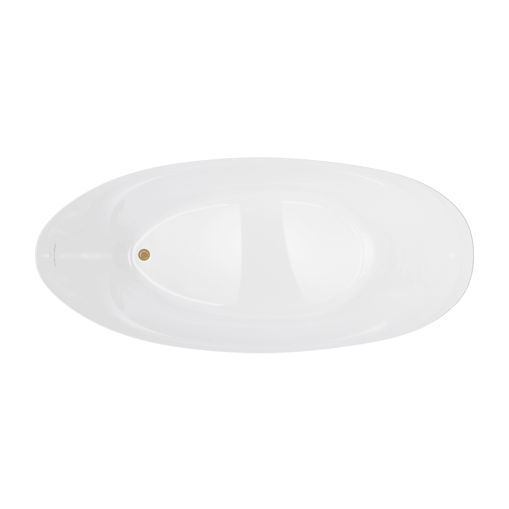 Wanna wolnostojąca AVOLA V032XXLBGL 180 cm Przelew szczelinowy Korek klik klak Złoto szczotkowane