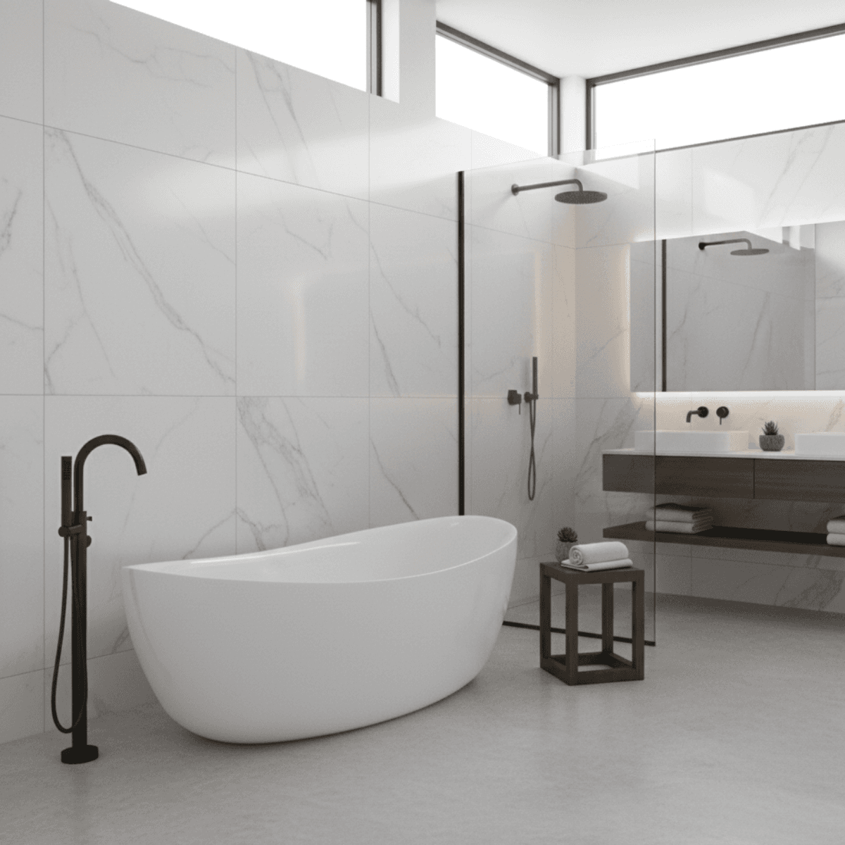 Wanna wolnostojąca AVOLA V032XXLWH 180 cm Przelew szczelinowy Korek klik klak Biały