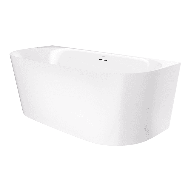 Wanna przyścienna MONO V029LSBL Slim 160 cm Przelew szczelinowy Korek klik klak Czarny