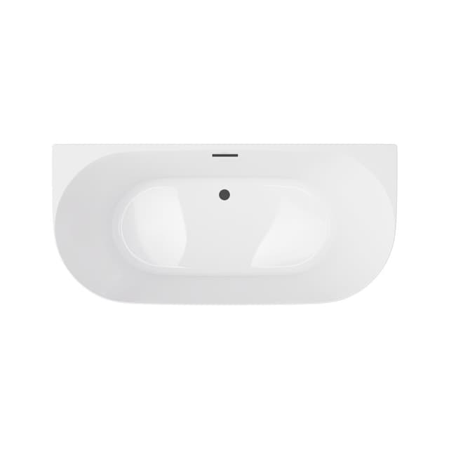 Wanna przyścienna MONO E029LSBL Slim 160 cm Korek klik klak Czarny