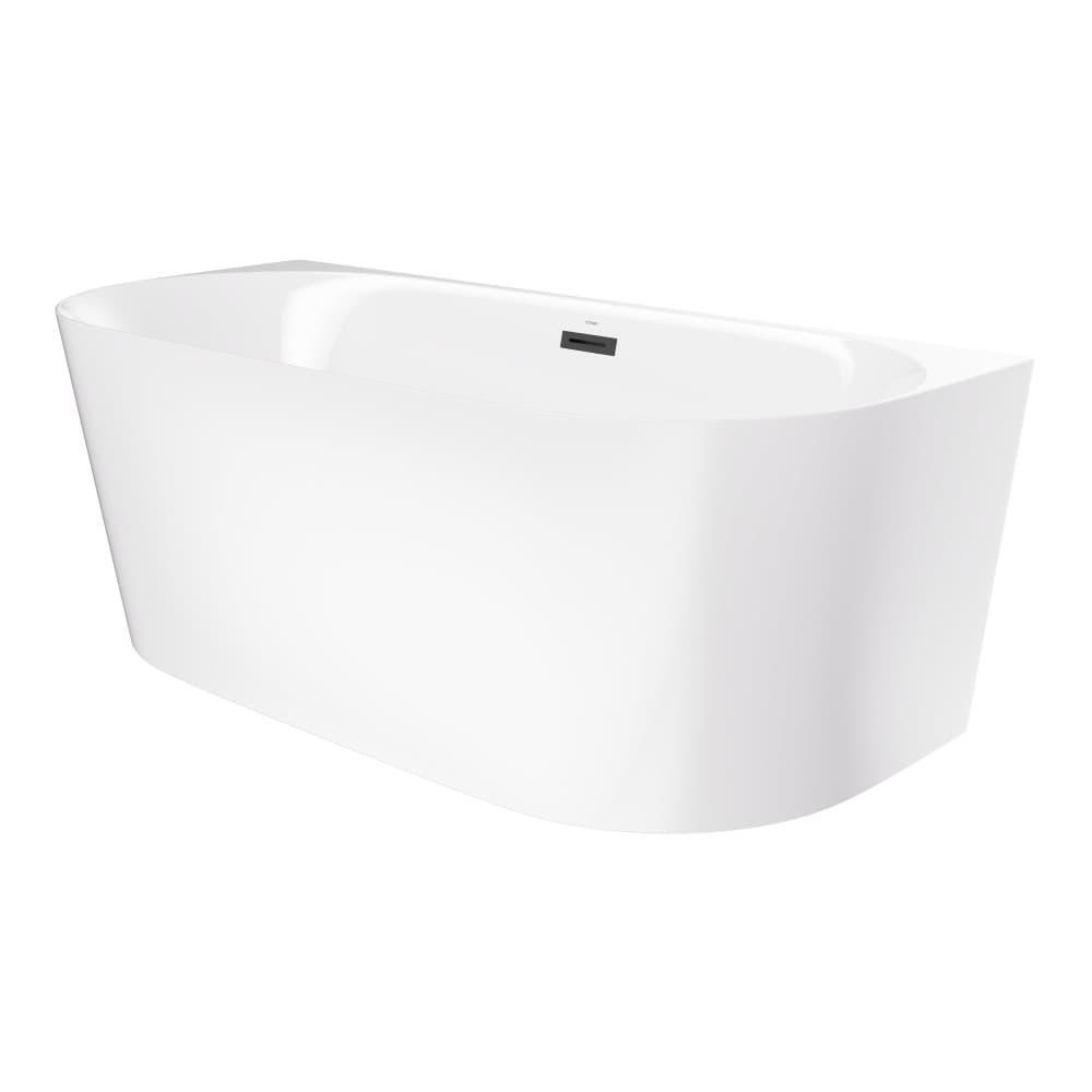 Wanna przyścienna MONO E029LSBL Slim 160 cm Korek klik klak Czarny