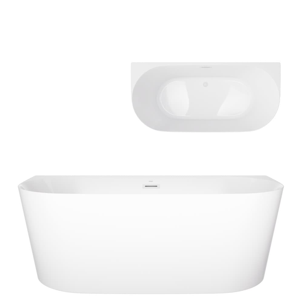 Wanna przyścienna MONO E029XLSWH Slim 170 cm Korek klik klak Biały