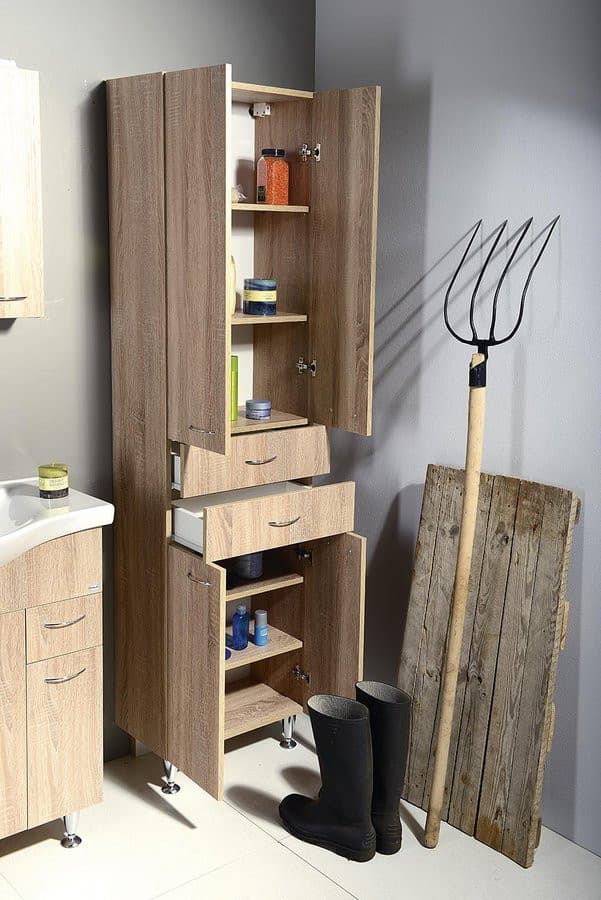 Szafka wysoka ZOJA KERAMIA FRESH 50x184x29 cm dąb platin