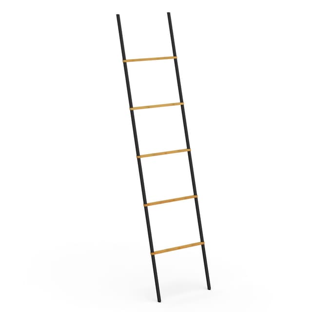 Wieszak łazienkowy drabinka AWD Interior czarna bambus 1904