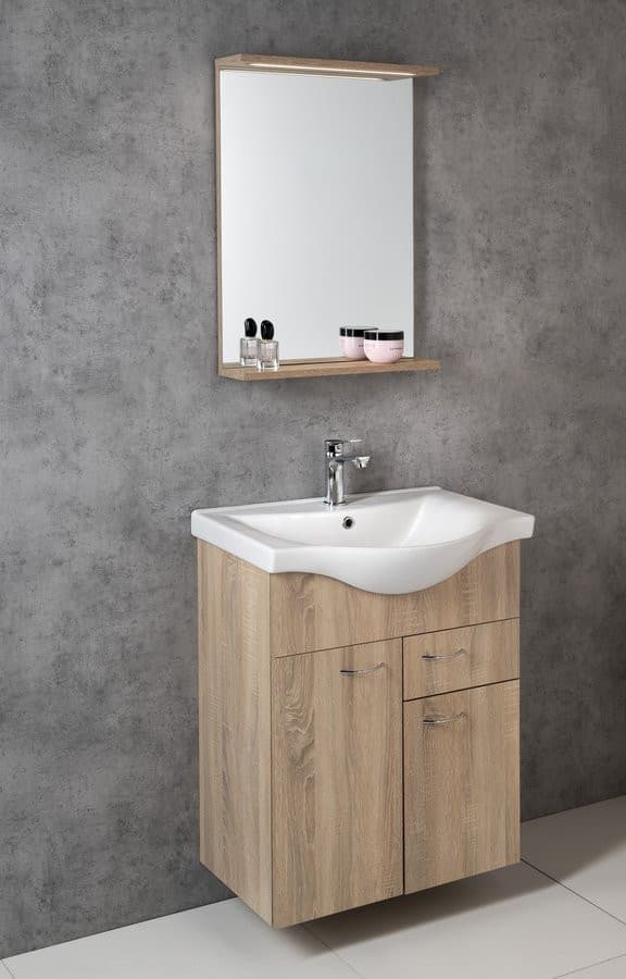 Szafka umywalkowa KERAMIA FRESH dąb platin 60,6x74x34 cm