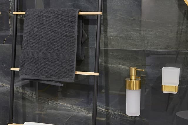 Wieszak łazienkowy drabinka AWD Interior czarna bambus 1904