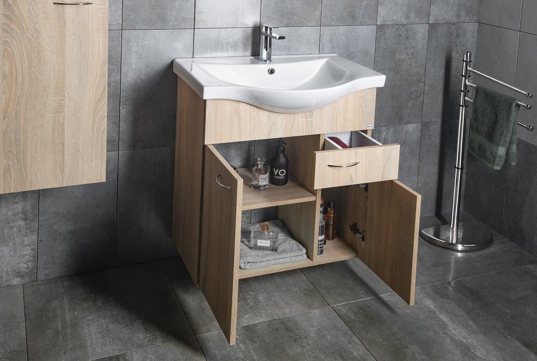 Szafka umywalkowa KERAMIA FRESH dąb platin 60,6x74x34 cm