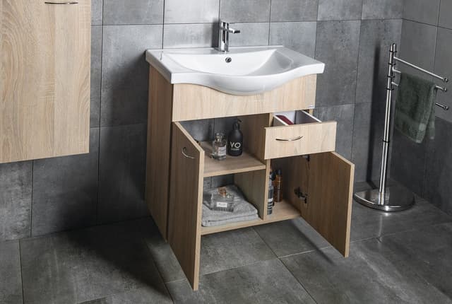 Szafka umywalkowa KERAMIA FRESH dąb platin 60,6x74x34 cm