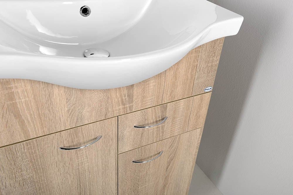 Szafka umywalkowa KERAMIA FRESH dąb platin 60,6x74x34 cm