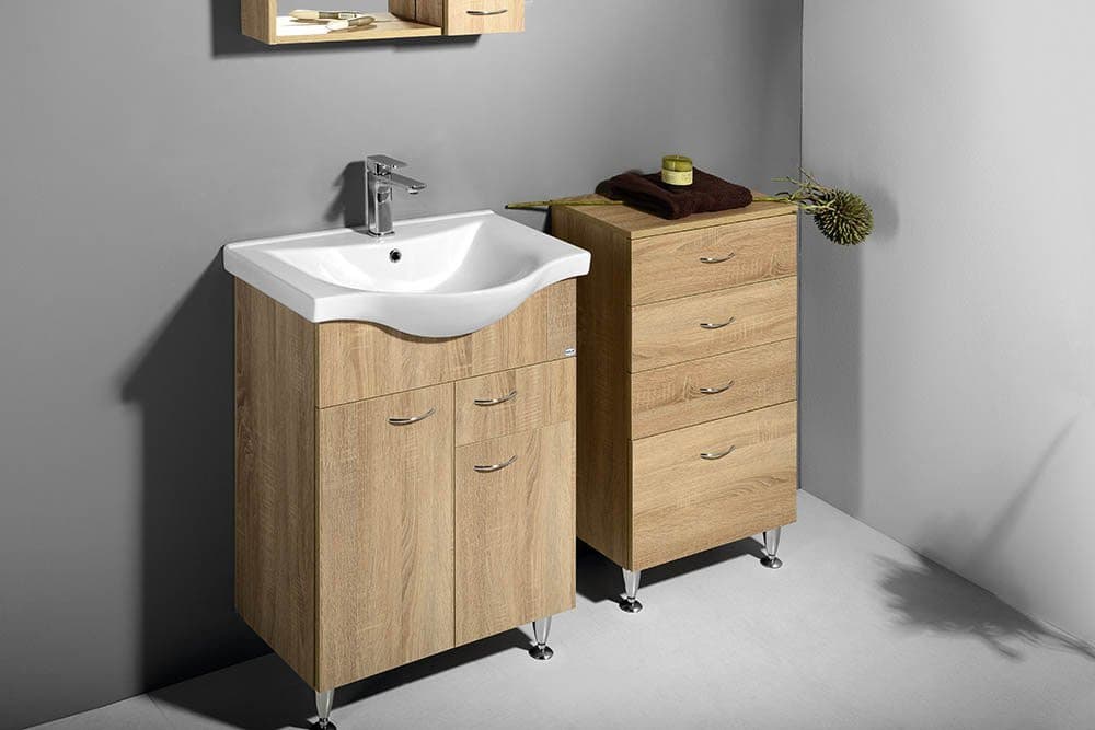 Szafka umywalkowa KERAMIA FRESH dąb platin 60,6x74x34 cm