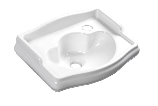 Mała umywalka RETRO 41x30 cm z otworem na baterię po prawej, biały