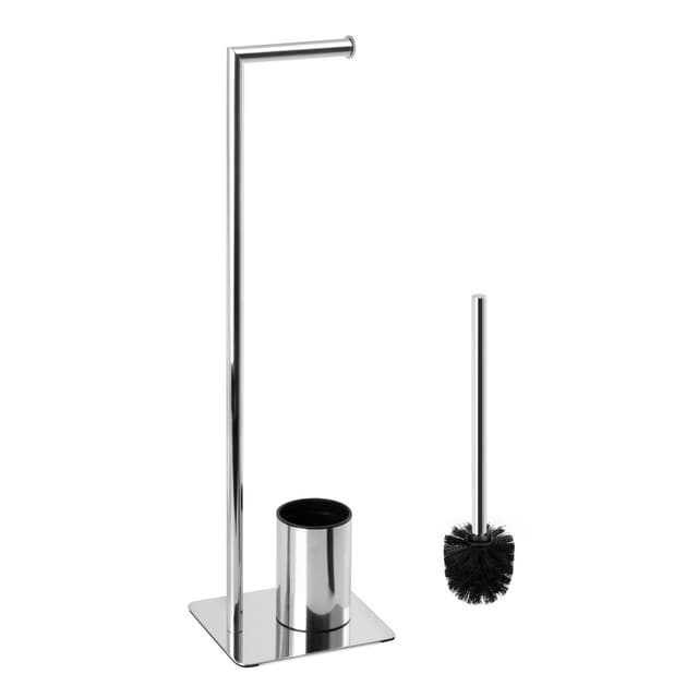 Stojak na papier toaletowy i szczotkę wc AWD INTERIOR 1974 srebrny chrom