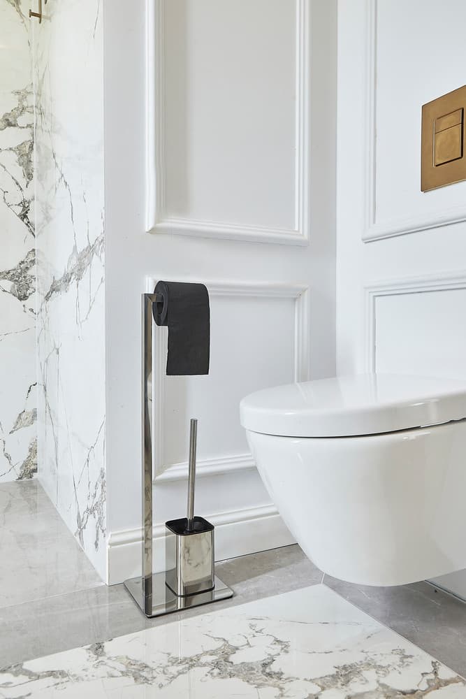 Stojak na papier toaletowy i szczotkę wc AWD INTERIOR 1975 srebrny chrom