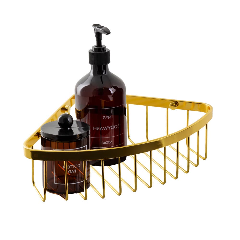 Półka pod prysznic AWD INTERIOR 1988 złota narożna przykręcana