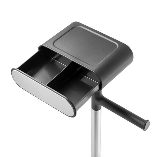 Stojak na papier toaletowy i szczotkę wc AWD INTERIOR 1980 z półką czarny srebrny