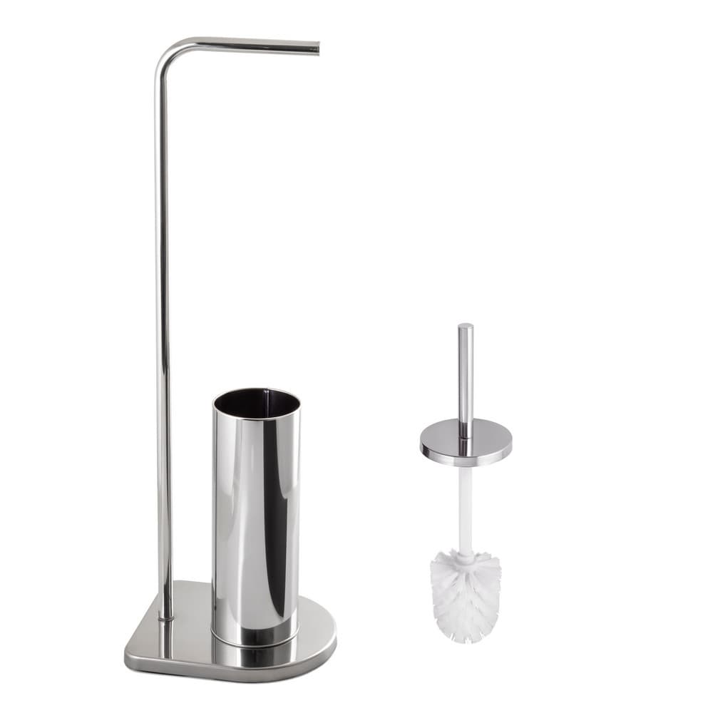 Stojak na papier toaletowy i szczotkę wc AWD INTERIOR 1981 srebrny stal nierdzewna