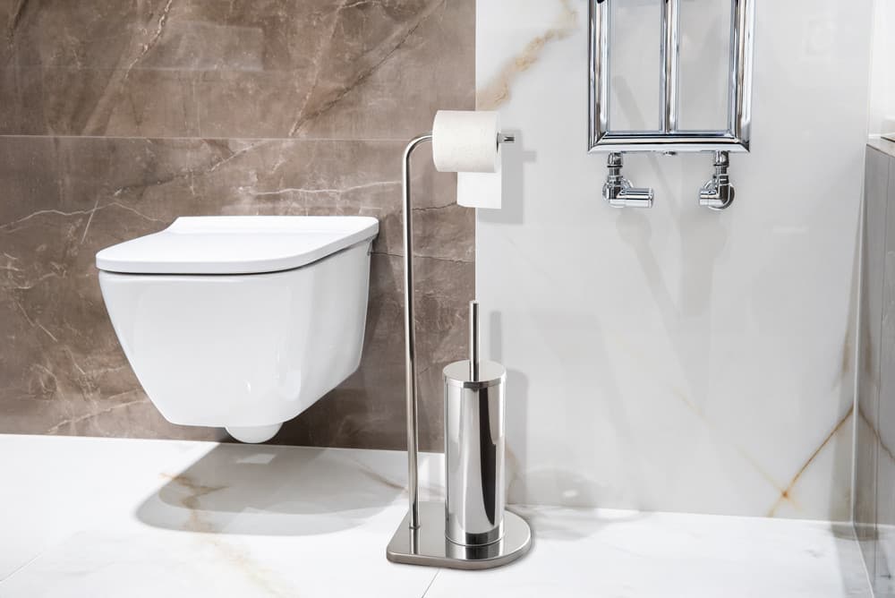 Stojak na papier toaletowy i szczotkę wc AWD INTERIOR 1981 srebrny stal nierdzewna