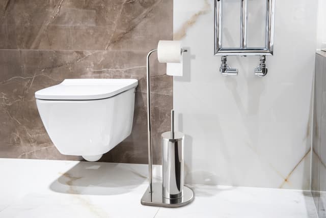 Stojak na papier toaletowy i szczotkę wc AWD INTERIOR 1981 srebrny stal nierdzewna